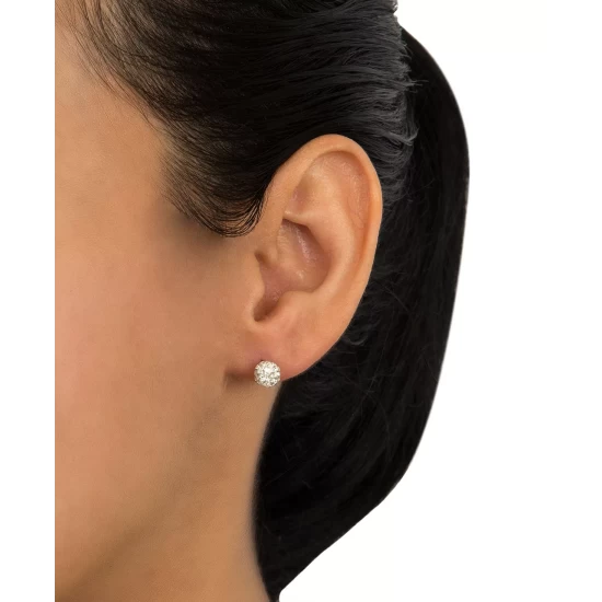 Budget 😍 Giani Bernini Crystal 6mm Pave Stud Earrings In Sterling Silver. Available In Clear, Blue Or Red ⌛ 4 Budget 😍 Giani Bernini Crystal 6mm Pave Stud Earrings In Sterling Silver. Available In Clear, Blue Or Red ⌛ - Image 4