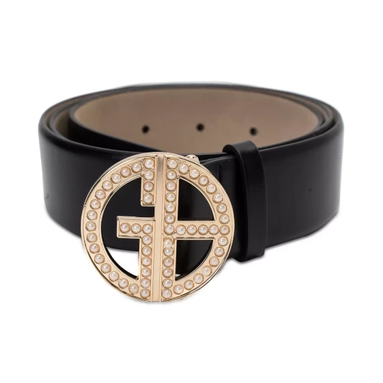 Discount โ Giani Bernini ๐ฉ Women's Imitation Pearl Embellished Logo Belt Black โ 4 Discount โ Giani Bernini ๐ฉ Women's Imitation Pearl Embellished Logo Belt Black โ - Image 4