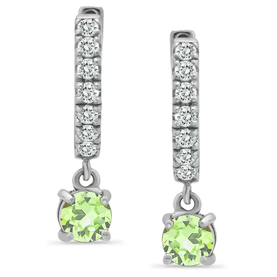 Brand new 🥰 Giani Bernini Cubic Zirconia Dangle Drop Huggie Hoop Earring In Sterling Silver Or 18k Gold Over Silver (Also Available In Lab Created Opal) Lt Green/silver 👏 6 Brand new 🥰 Giani Bernini Cubic Zirconia Dangle Drop Huggie Hoop Earring In Sterling Silver Or 18k Gold Over Silver (Also Available In Lab Created Opal) Lt Green/silver 👏 - Image 6