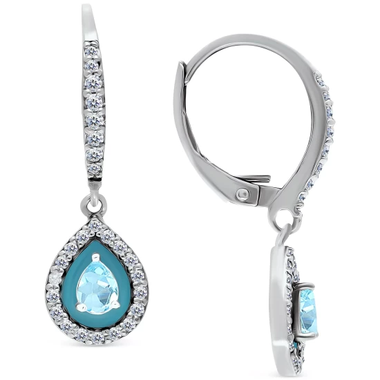 Best Sale ๐ Giani Bernini Blue Topaz (1/3 Ct. T.w.), Cubic Zirconia, & Enamel Pear Dangle Hoop Earrings In Sterling Silver (Also In Lab-Created Opal & Amethyst), Created For Macy's Opal/blue ๐คฉ 4 Best Sale ๐ Giani Bernini Blue Topaz (1/3 Ct. T.w.), Cubic Zirconia, & Enamel Pear Dangle Hoop Earrings In Sterling Silver (Also In Lab-Created Opal & Amethyst), Created For Macy's Opal/blue ๐คฉ - Image 4
