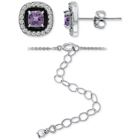 Best Pirce โ Giani Bernini 2-Pc. Set Blue Topaz (1/2 Ct. T.w.), Cubic Zirconia & Enamel Pendant Necklace & Matching Stud Earrings (Also In Lab-Created Opal, Green Quartz, & Amethyst), Created For Macy's Opal/blue ๐ 5 Best Pirce โ Giani Bernini 2-Pc. Set Blue Topaz (1/2 Ct. T.w.), Cubic Zirconia & Enamel Pendant Necklace & Matching Stud Earrings (Also In Lab-Created Opal, Green Quartz, & Amethyst), Created For Macy's Opal/blue ๐ - Image 5